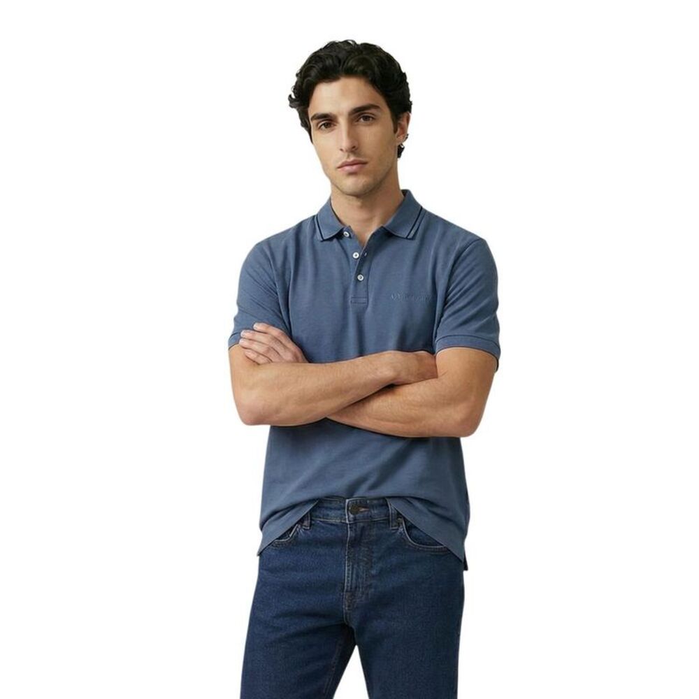 Armani Exchange Blue Cotton Polo Men's Shirt